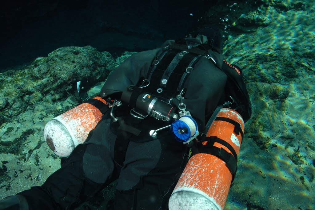 Person Sidemount Diving
